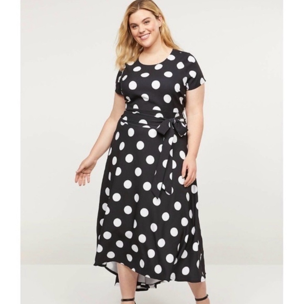 Lane Bryant Black and White Polka Dot Dress